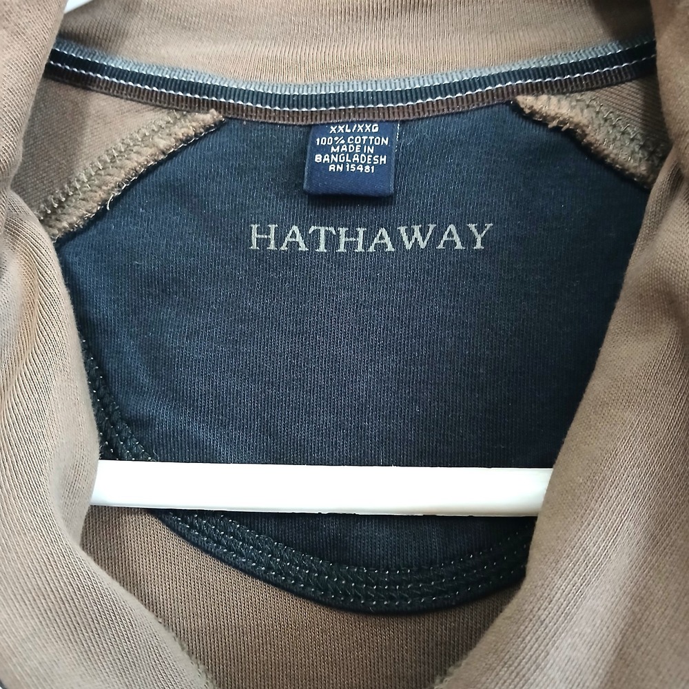 HATHAWAY Men's 1/4 Zip Brown Mock Neck Pullover Sweater XXL Long Slv Casual NWOT - Picture 7 of 13